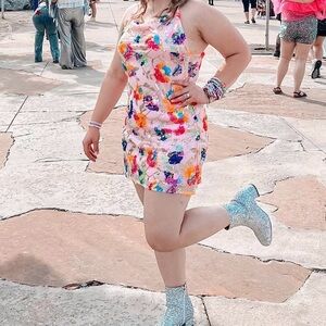 Floral Multicolor Mini Dress